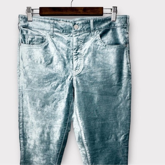 Anthropologie Pilcro & the Letterpress Teal High Rise Skinny Velvet Pants -Sz 29 - Picture 5 of 13